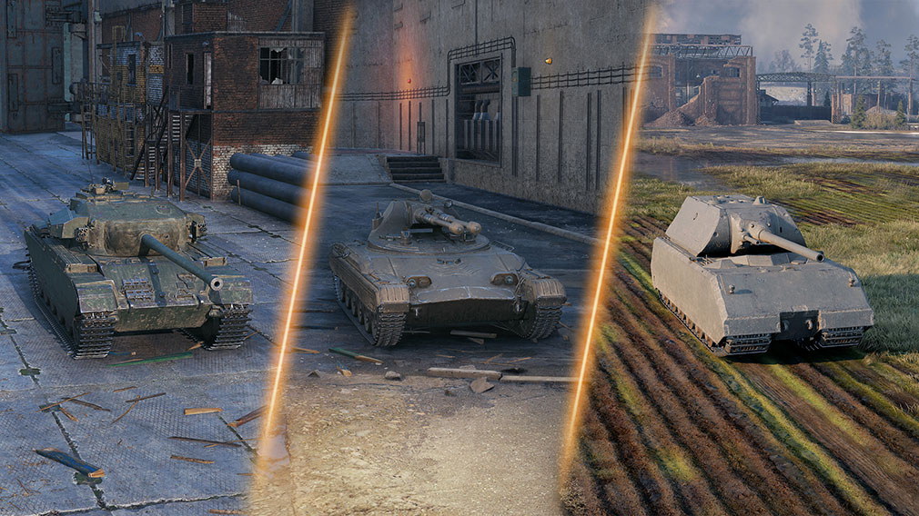 World of Tanks / ワールドオブタンクス(WoT) 色んな戦場、戦車によって異なるサウンドやアクションが楽しめる紹介イメージ
