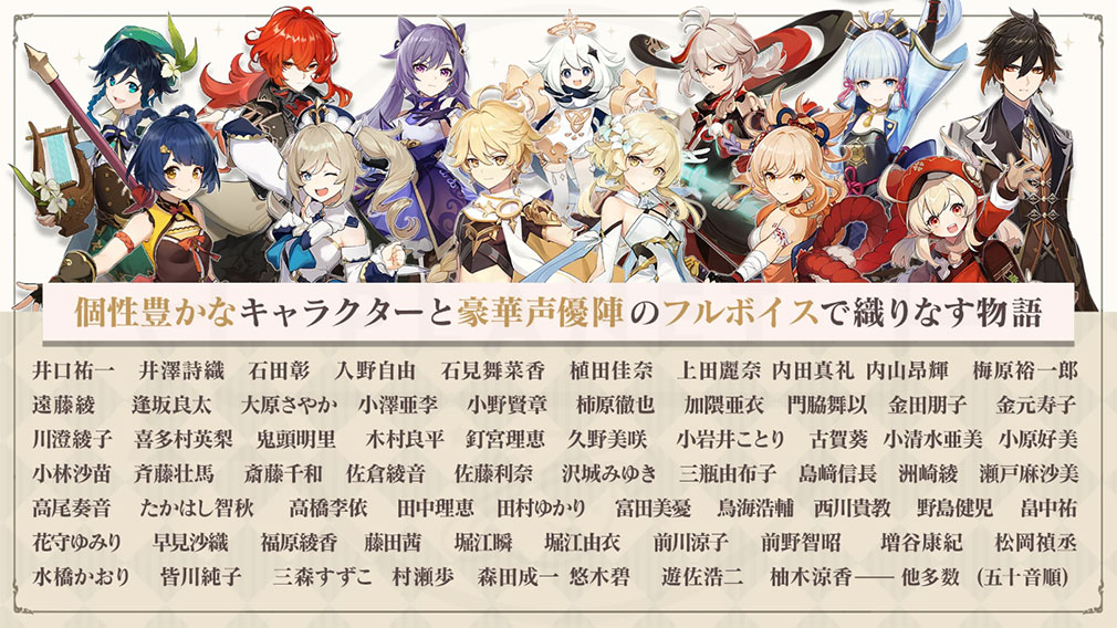 原神（げんしん）　出演声優陣紹介イメージ