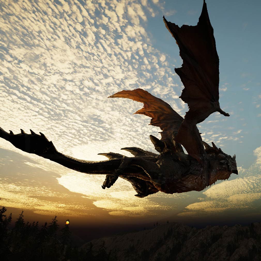 紅の砂漠　ドラゴンで飛行するスクリーンショット