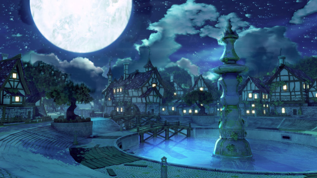 ライザのアトリエ 常闇の女王と秘密の隠れ家　夜の街が描かれたスクリーンショット