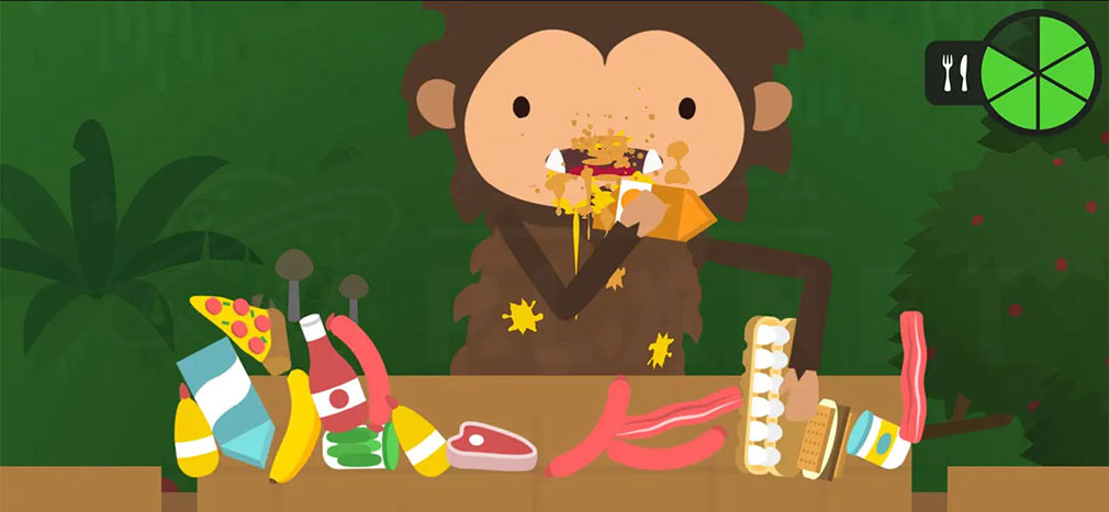 Sneaky Sasquatch　ソーセージを焼いて食べる紹介イメージ