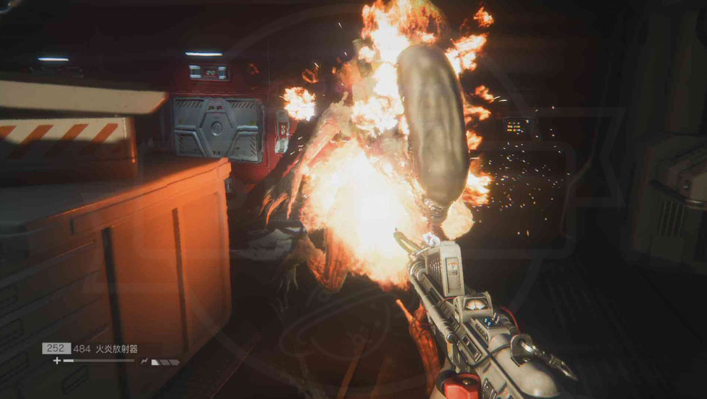 Alien: Isolation(エイリアン・アイソレーション)　エイリアンに有効な炎を使った戦闘スクリーンショット