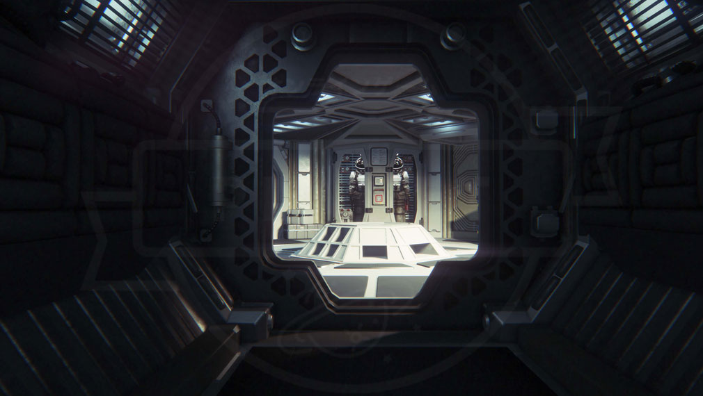 Alien: Isolation(エイリアン・アイソレーション)　宇宙服が設置されている施設スクリーンショット