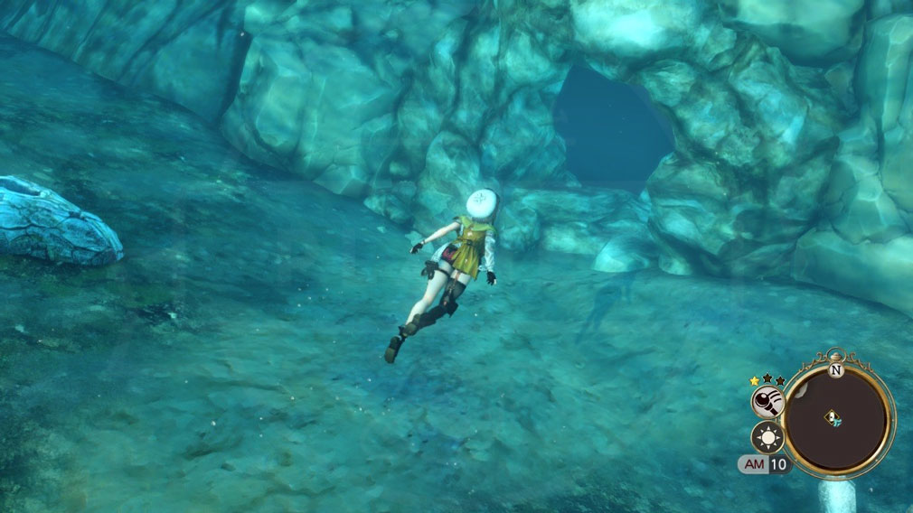ライザのアトリエ2 失われた伝承と秘密の妖精　『水中探索』してダンジョンの入り口を見つけるスクリーンショット