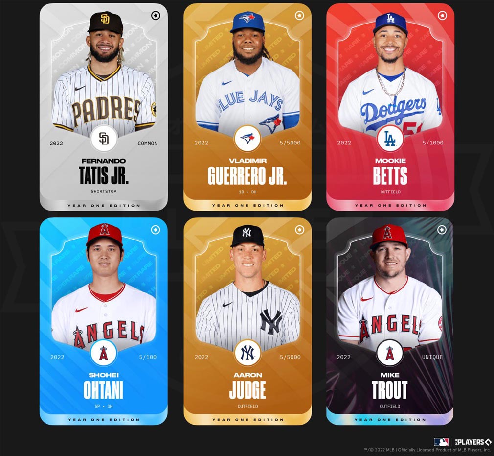 Sorare MLB（ソラーレMLB）　選手カード紹介イメージ