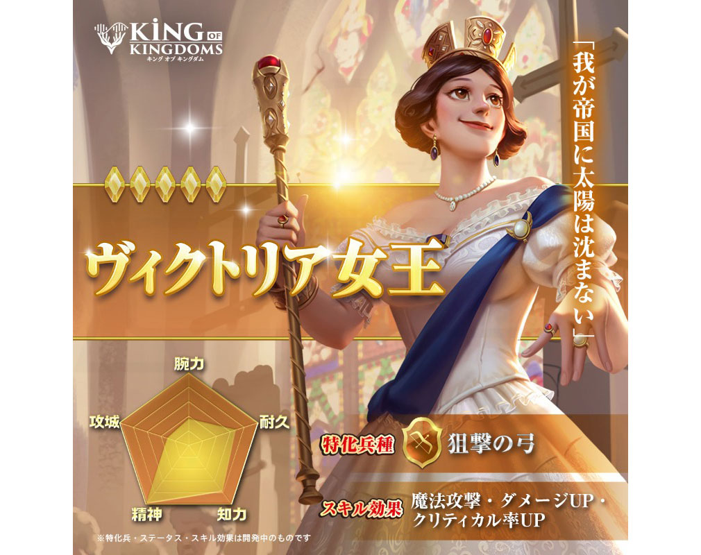 キングオブキングダム KING OF KINGDOMS（キンキン）　キャラクター『ヴィクトリア女王』紹介イメージ