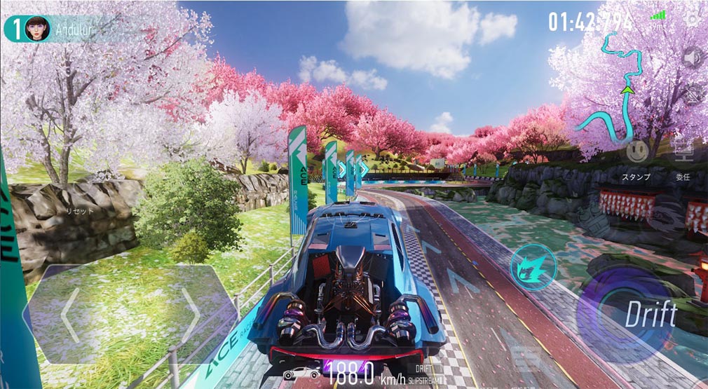 エースレーサー（Ace Racer）　マップ『桜の峠』スクリーンショット