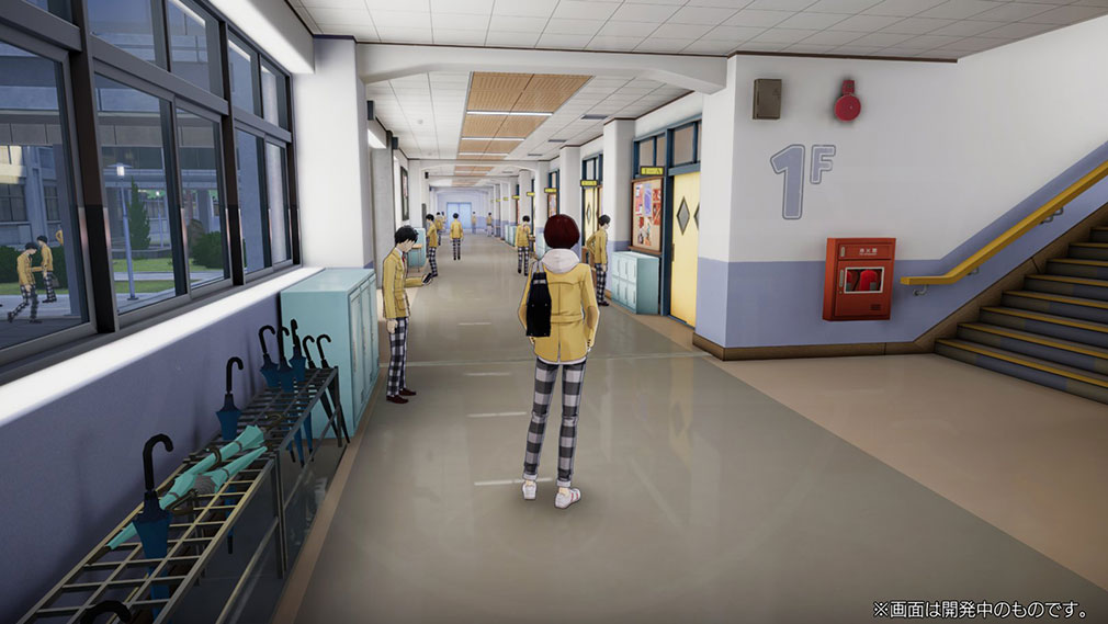 ペルソナ5 The Phantom X（P5X）　廊下では生徒が楽しくおしゃべりする『私立己刮学園高等学校』スクリーンショット
