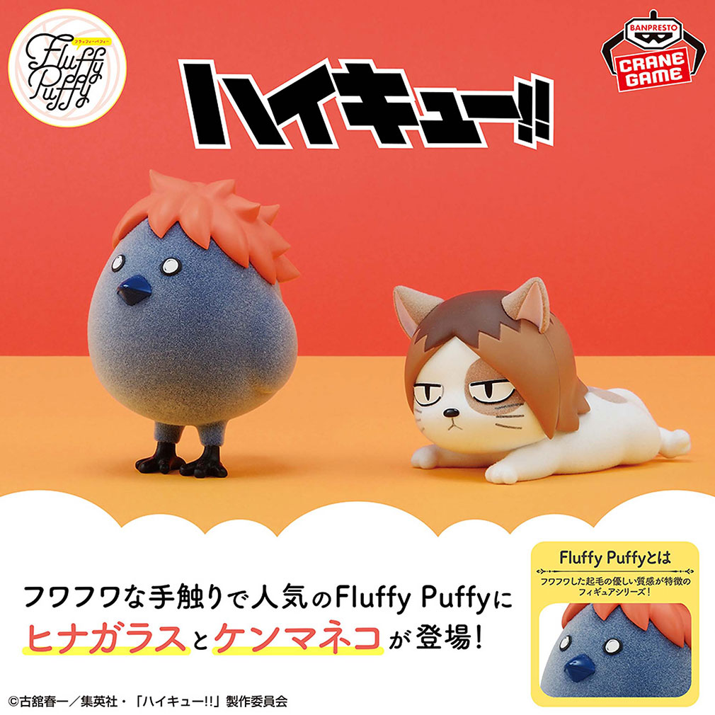 ハイキュー　2024年6月登場プライズ「Fluffy Puffy～ヒナガラス＆ケンマネコ～」紹介イメージ