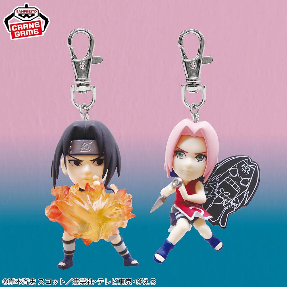 NARUTO-ナルト- 2025年9月登場プライズ「フィギュアキーホルダー~うちはサスケ・春野サクラ~」紹介イメージ