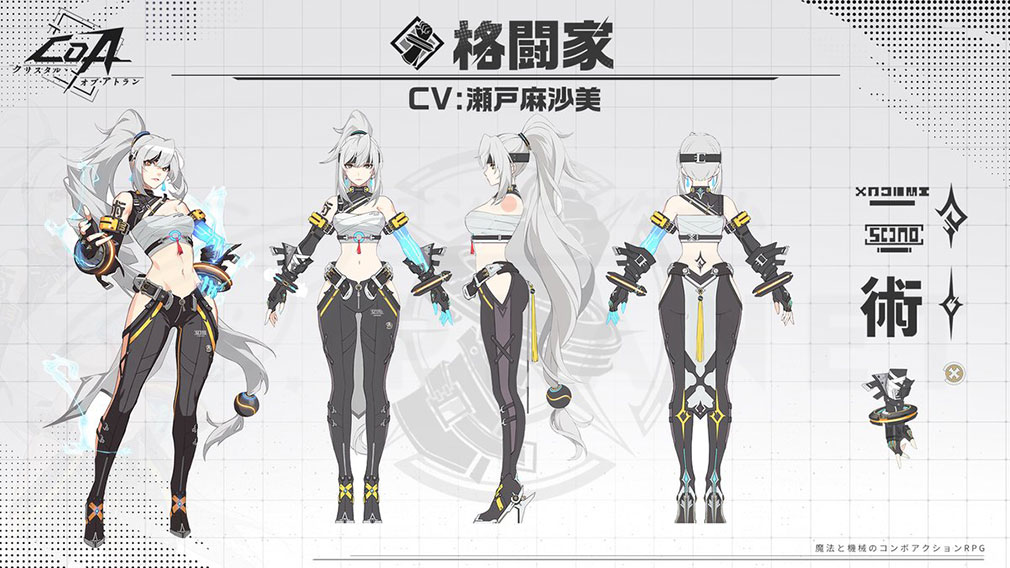クリスタルオブアトラン（Coa）晶核　覚醒職業『格闘家』設定紹介イメージ