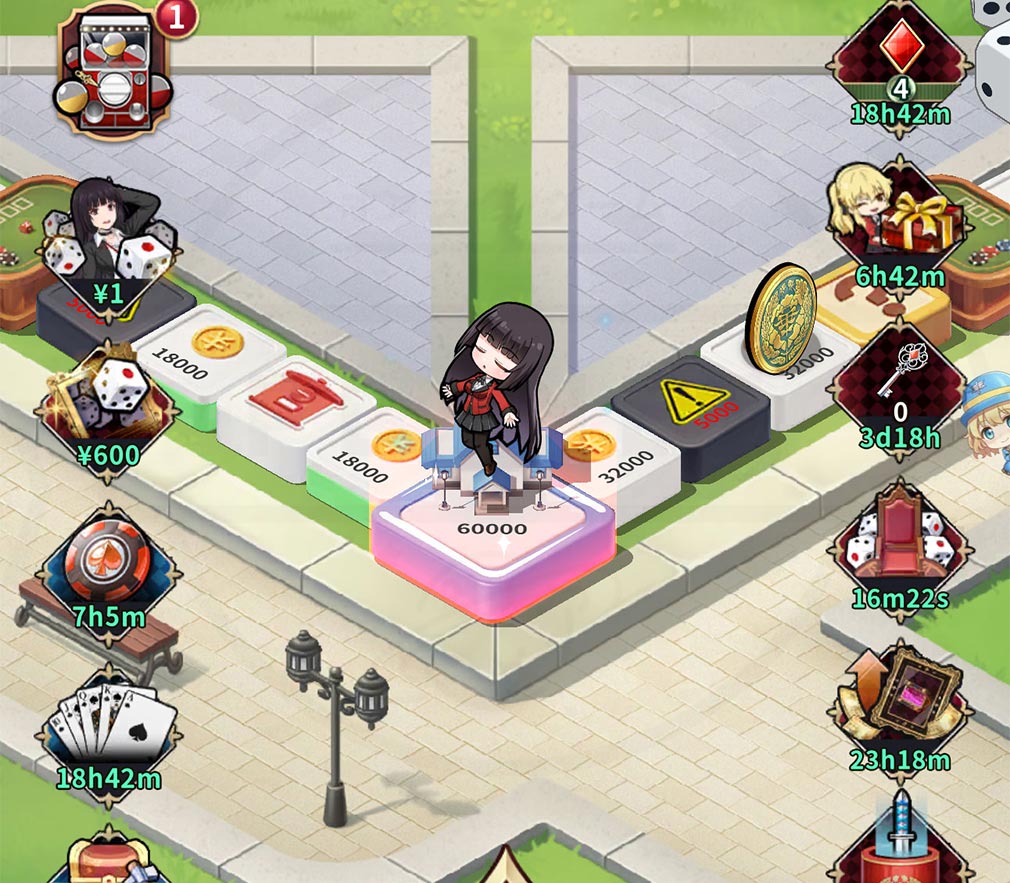 賭ケグルイALLIN　SD化したキャラとすごろくステージスクリーンショット