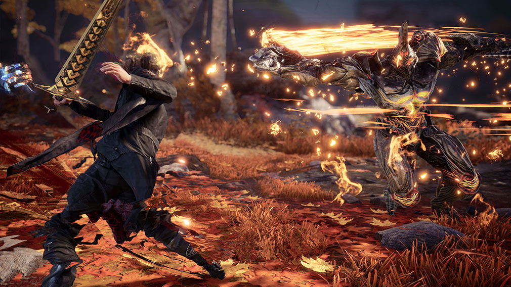 Lost Soul Aside　武器を瞬時に切り替えながら戦うスクリーンショット