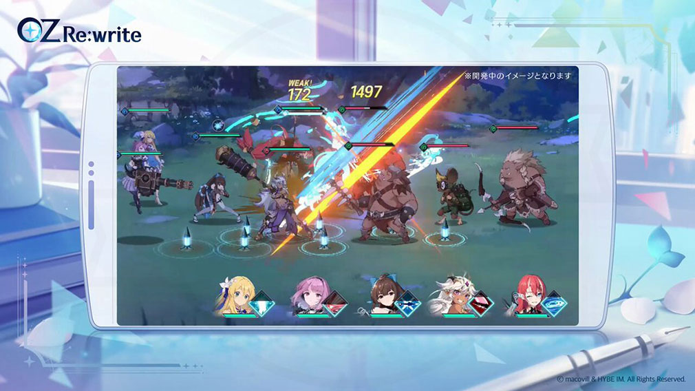 OZ Re write / オズリライト（オズリラ）　英雄の持つ力を発揮するバトル紹介イメージ