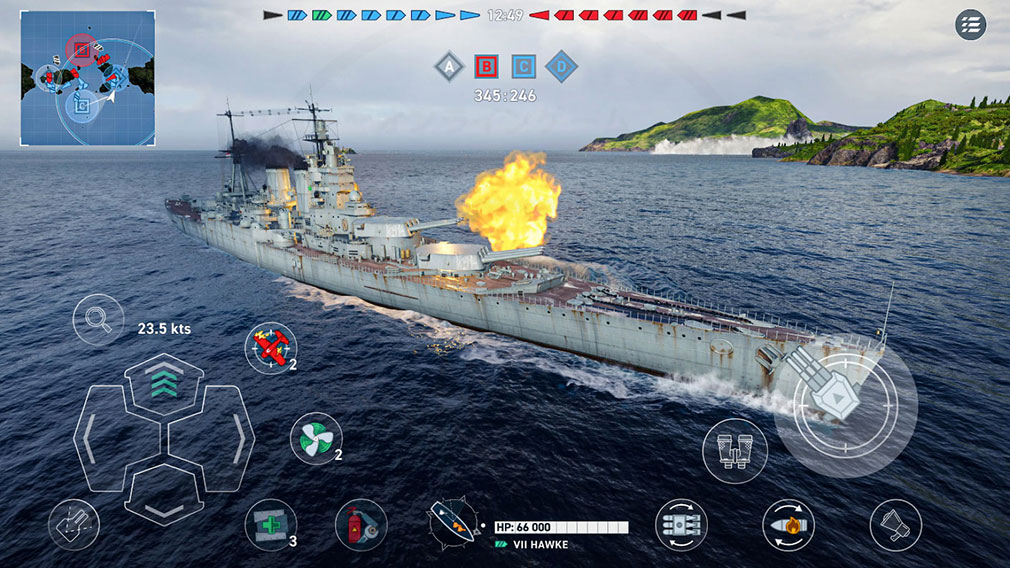 World of Warships Legends/ワールドオブウォーシップスレジェンズ（WoWsL）　スマホアプリ版プレイスクリーンショット