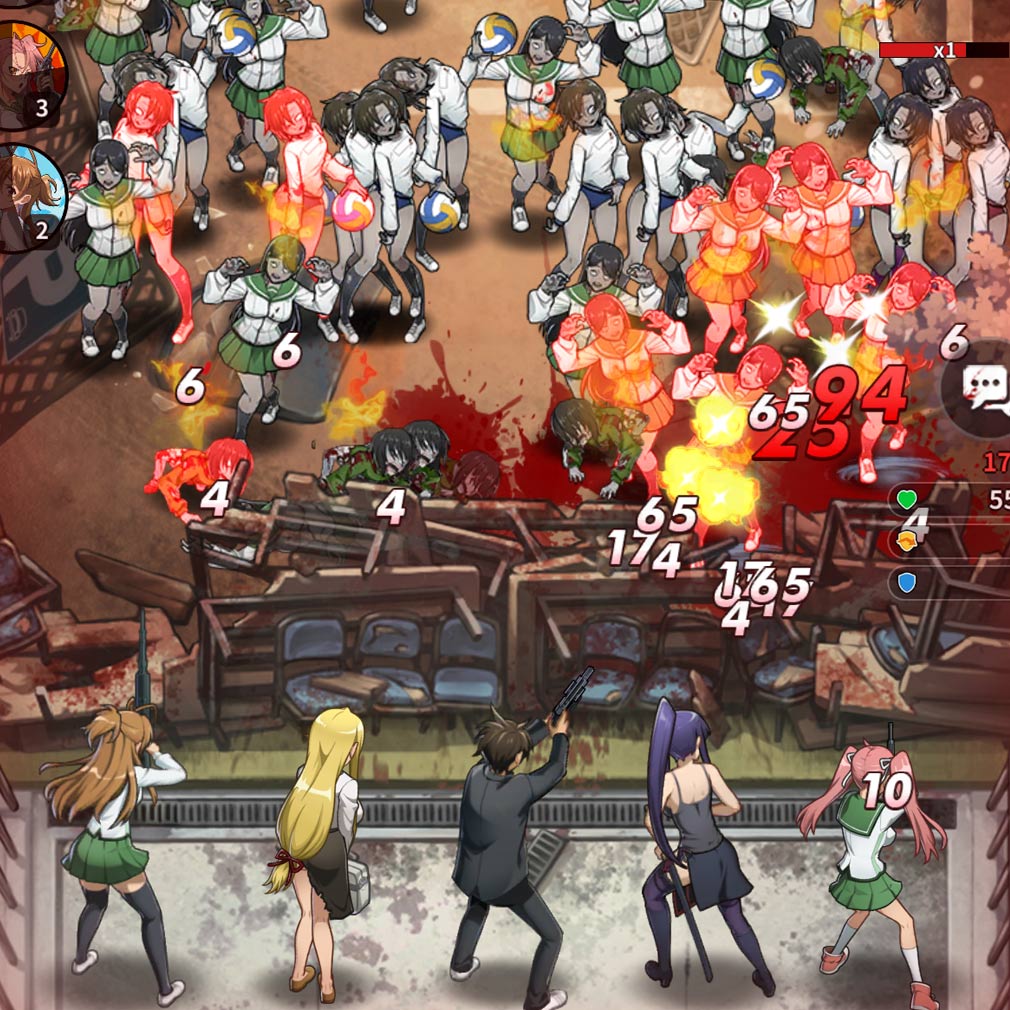 学園黙示録 HIGHSCHOOL OF THE DEAD DAY 0（HOTDZero）　拠点防衛バトルスクリーンショット