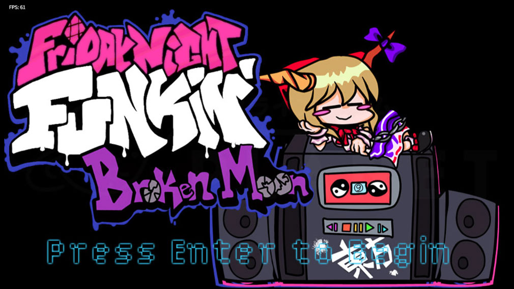 Friday Night Funkin’ Touhou Mod Pack　ゲーム開始画面スクリーンショット