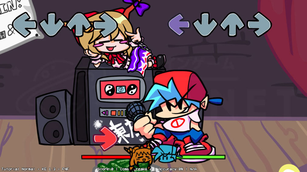 Friday Night Funkin’ Touhou Mod Pack　ステージプレイスクリーンショット