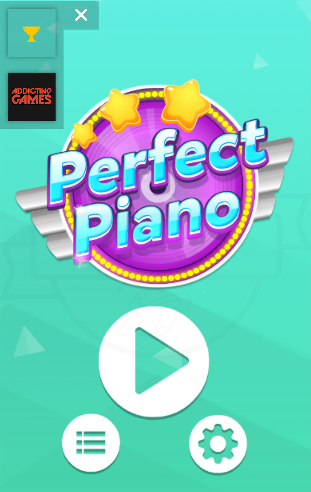 パーフェクトピアノ　ゲーム開始画面スクリーンショット