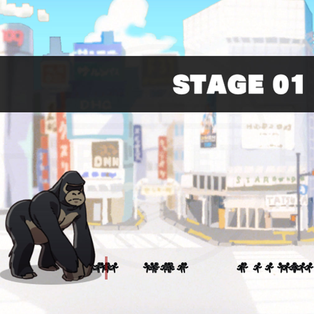 ゴリラが人類を強制的にSTAY HOMEさせるゲーム　ステージ01プレイスクリーンショット