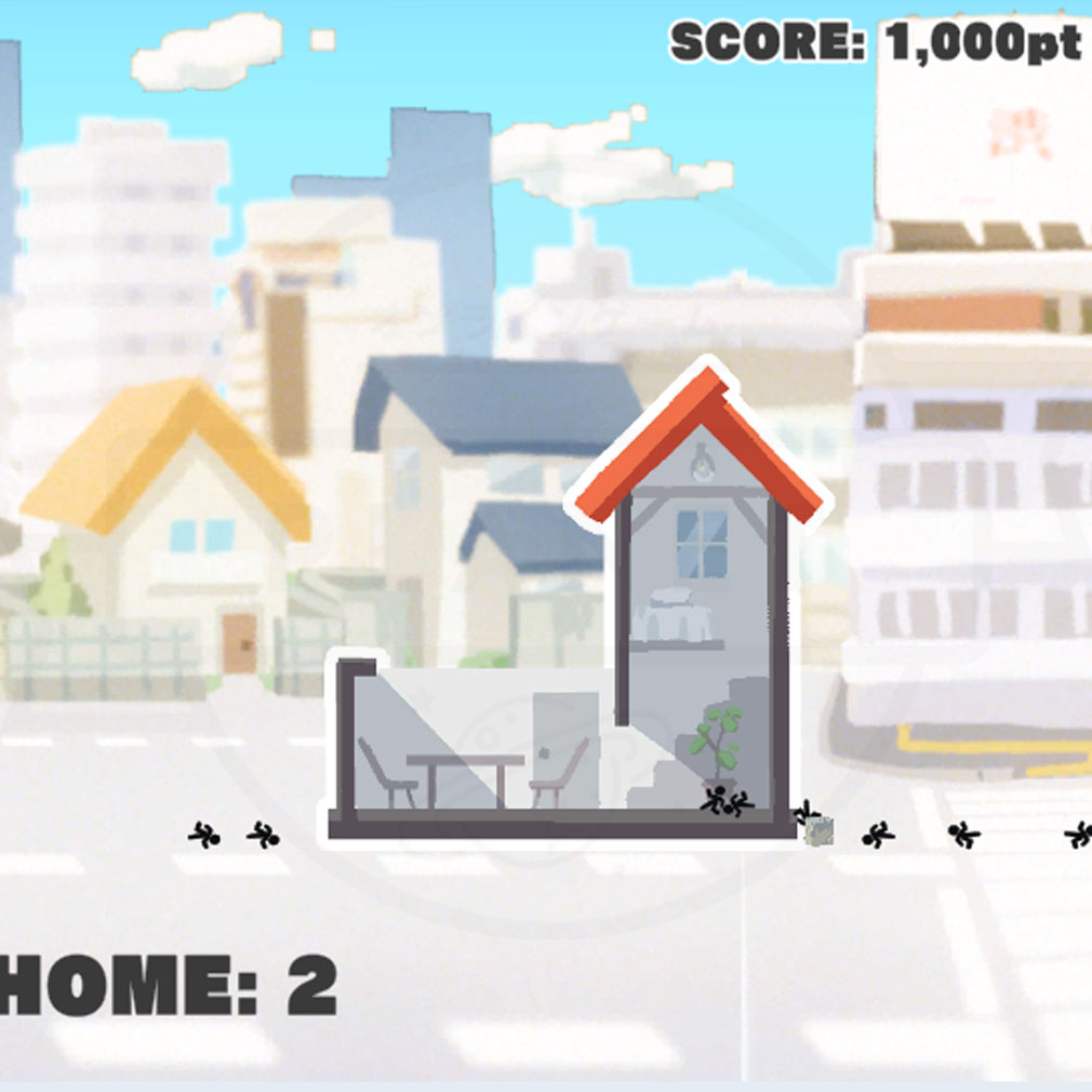 ゴリラが人類を強制的にSTAY HOMEさせるゲーム　ノルマ人数の人を家に投げ入れるプレイスクリーンショット