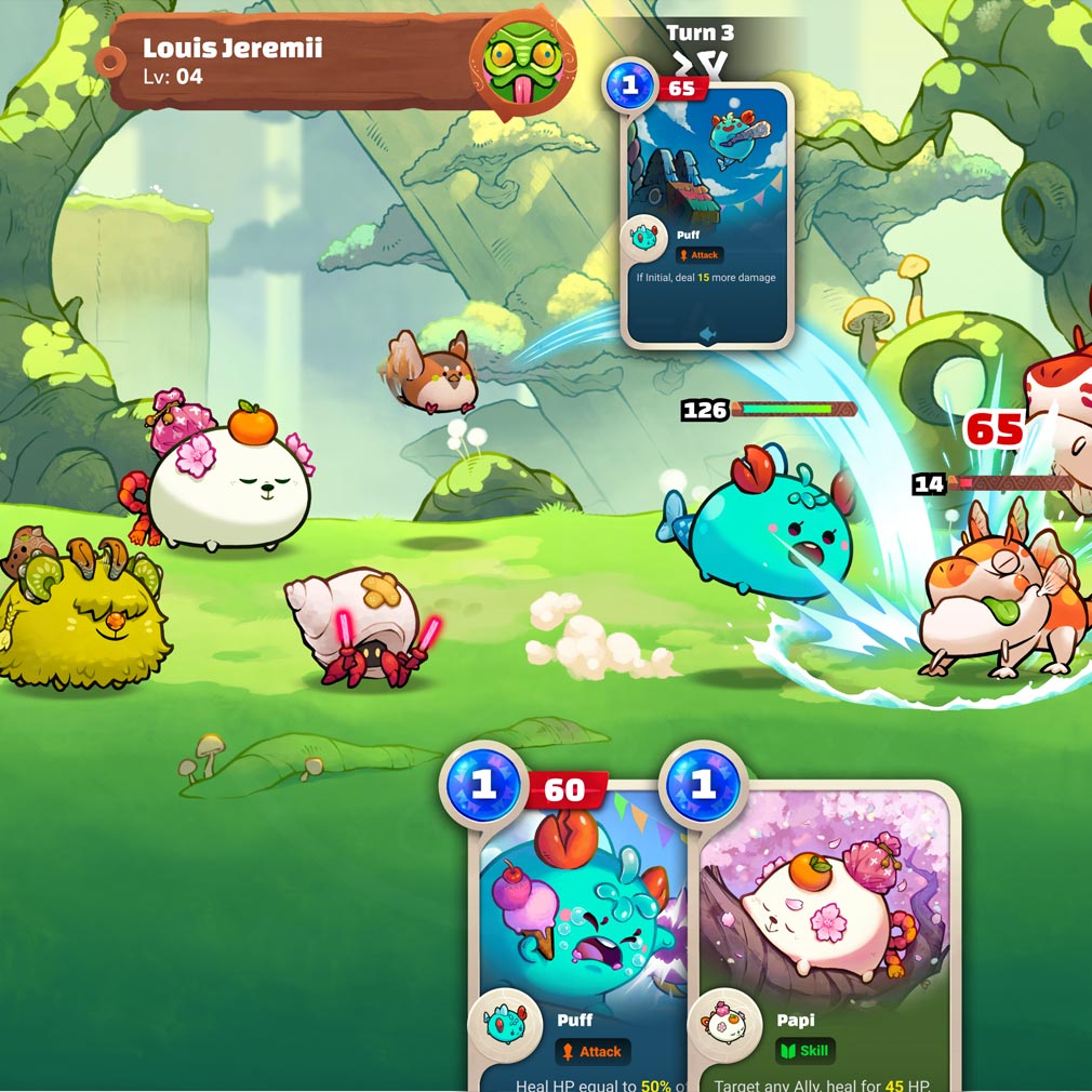 Axie Infinity（アクシーインフィニティ）　バトルスクリーンショット