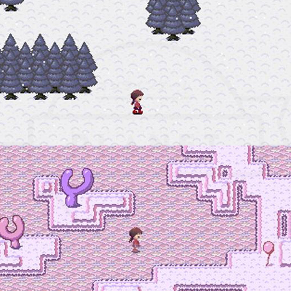 ゆめにっき　ドット調の夢の世界を歩き回るスクリーンショット