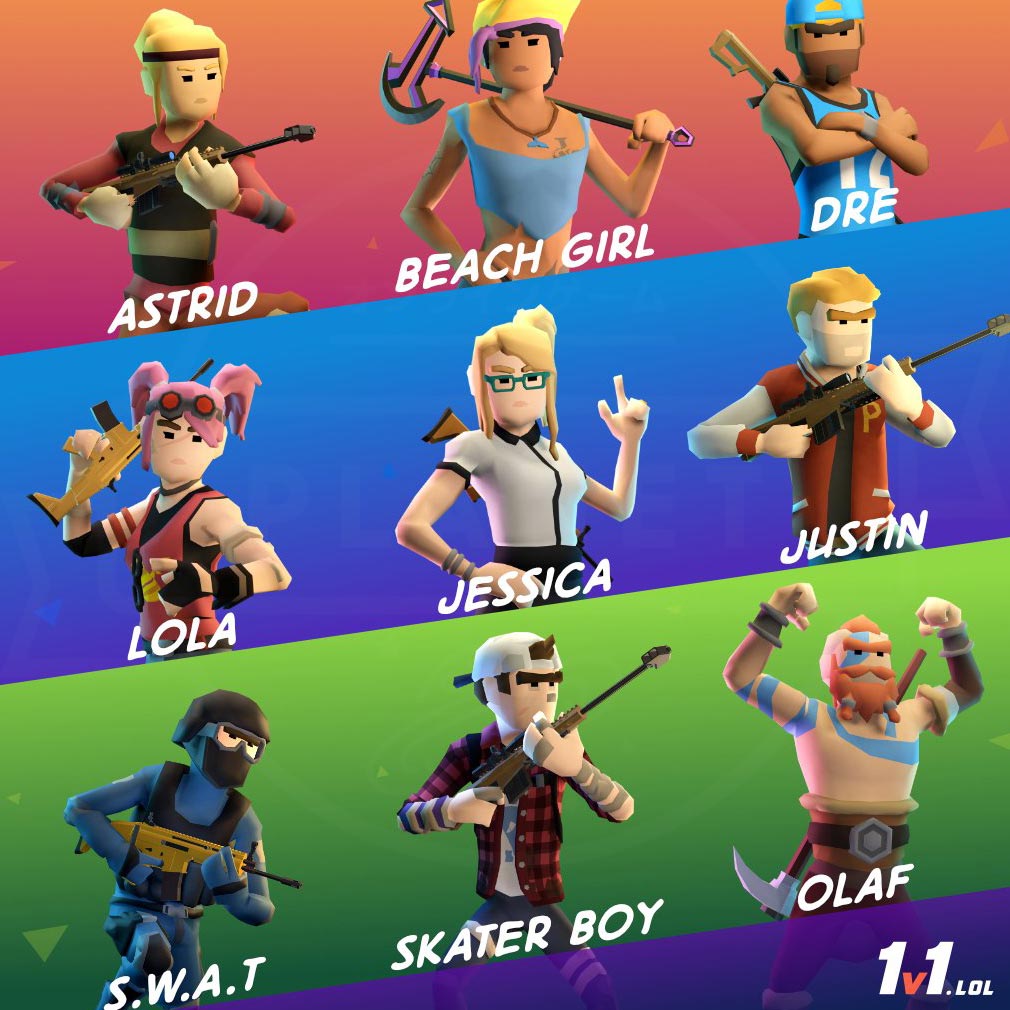 1v1LOL　登場キャラクター紹介イメージ