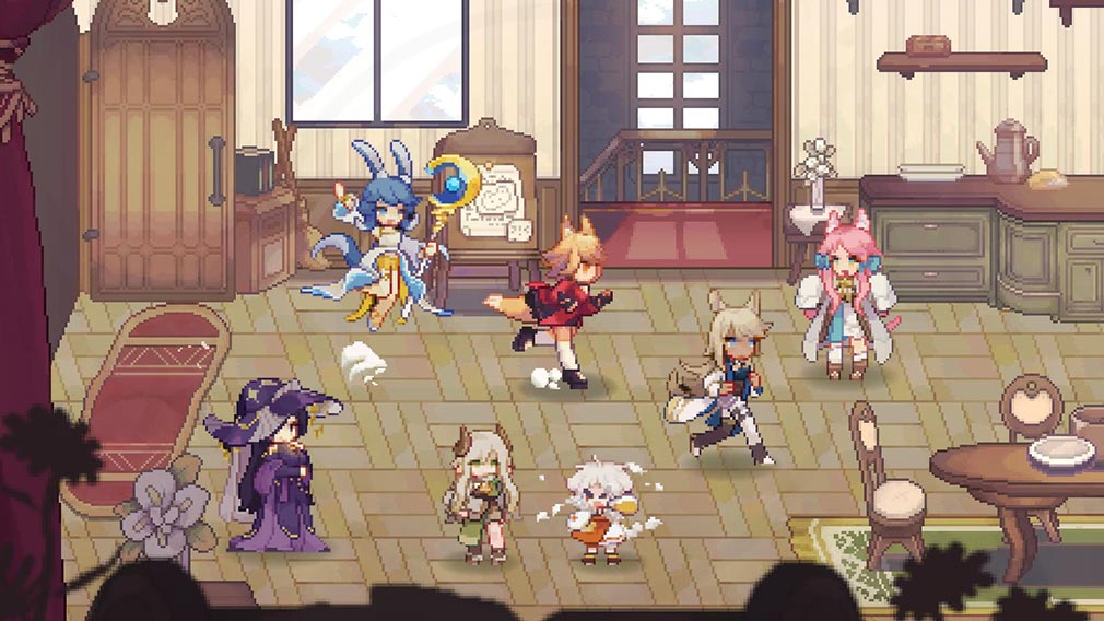 Aeruta(アルタ) たくさんの女神や仲間が登場するスクリーンショット