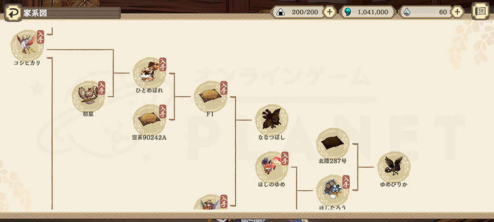 天穂のサクナヒメ～ヒヌカ巡霊譚～（てんすいのサクナヒメ）　『お米の家系』スクリーンショット