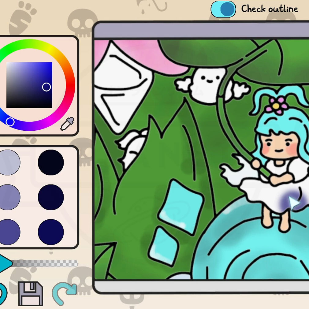 Holo Hidden: ファンを探せ! クリア済みの問題は『塗り絵モード』で楽しめるスクリーンショット