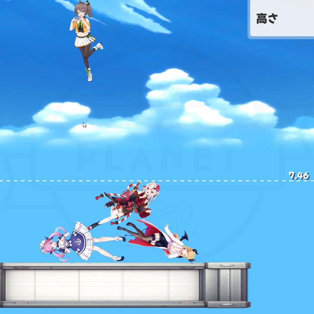ホロライブタワーバトル 落下位置を決めるスクリーンショット