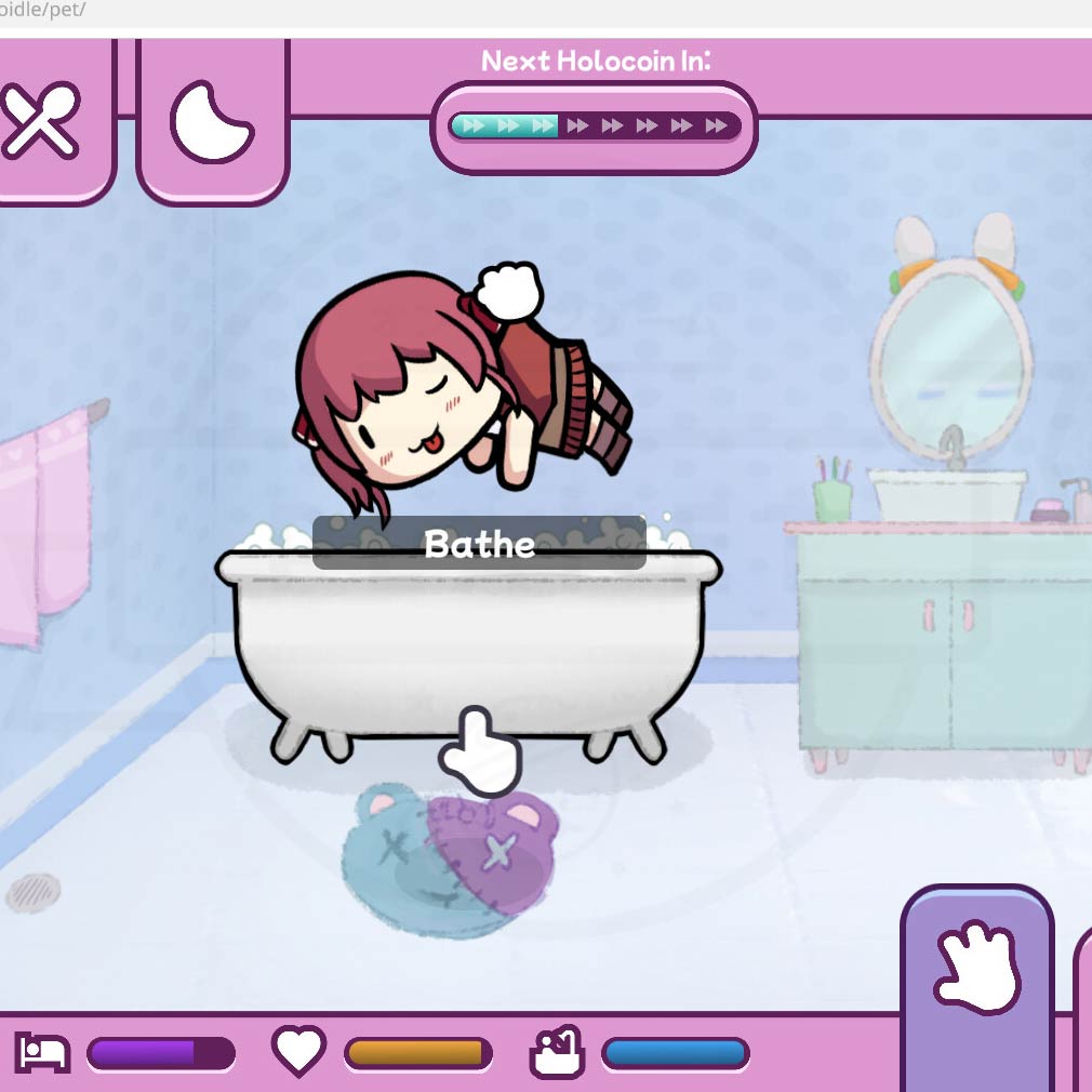 Holoidle 『宝鐘マリン』をお世話するスクリーンショット