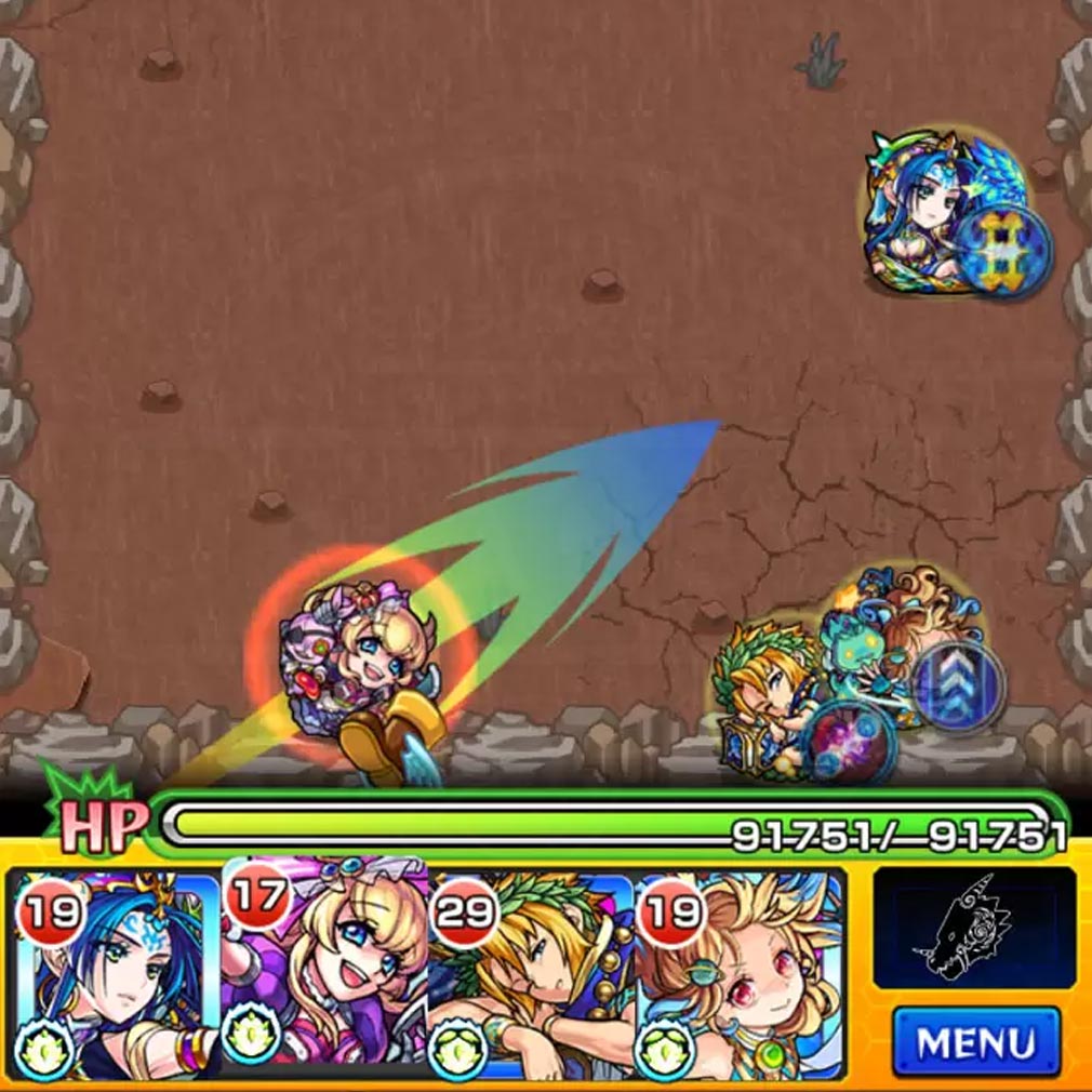 モンスターストライク(モンスト) ひっぱりアクションスクリーンショット