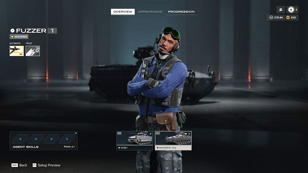 World of Tanks HEAT（WoTHEAT）　エージェントが搭乗する車輛を選択するスクリーンショット