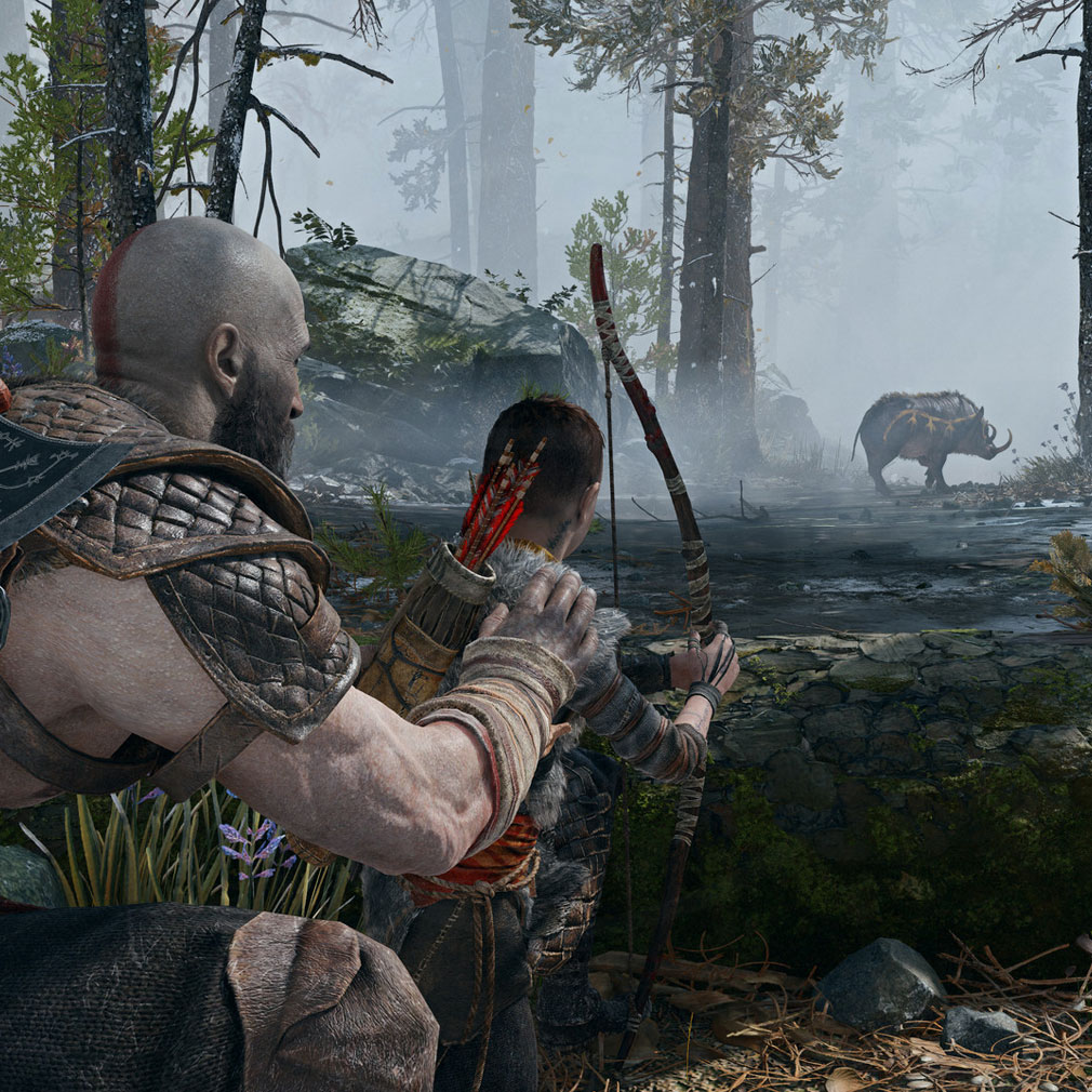 God of War(ゴッドオブウォー) 息子に弓矢を教えるスクリーンショット