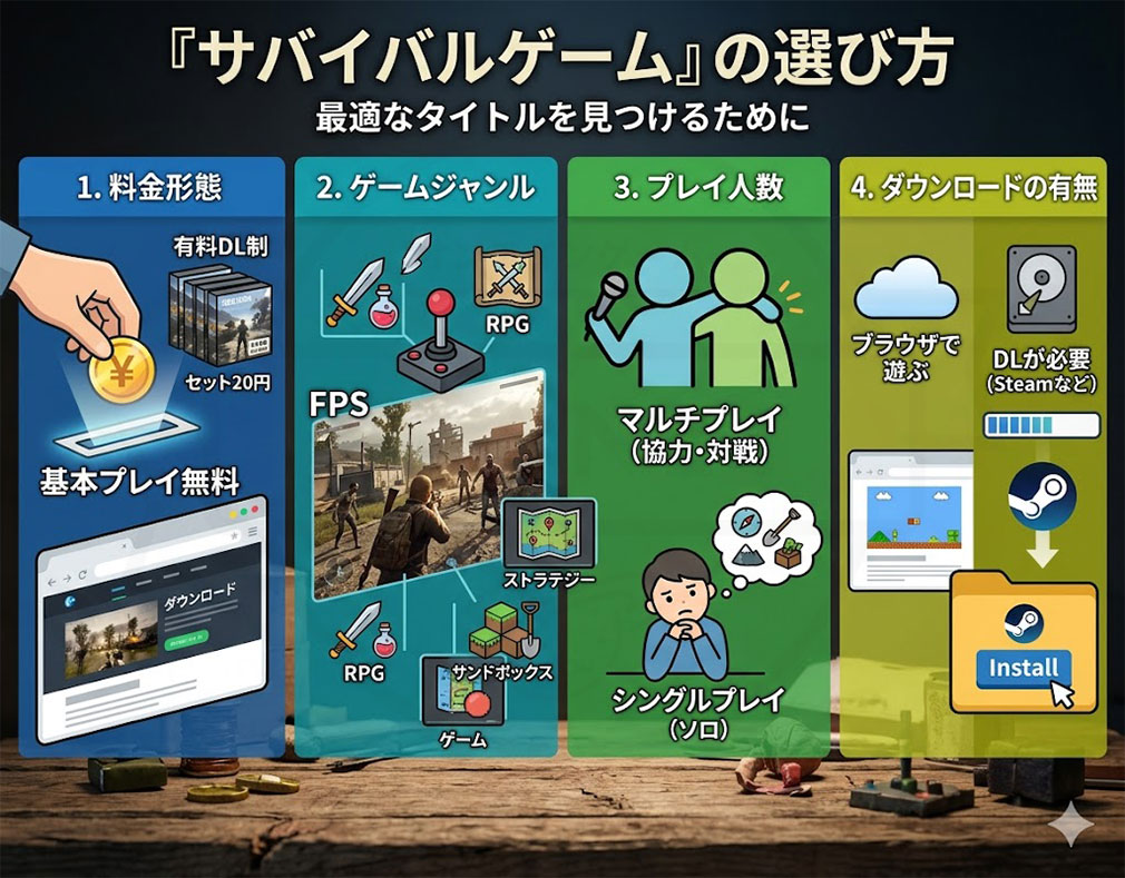 『サバイバルゲーム』の選び方紹介イメージ