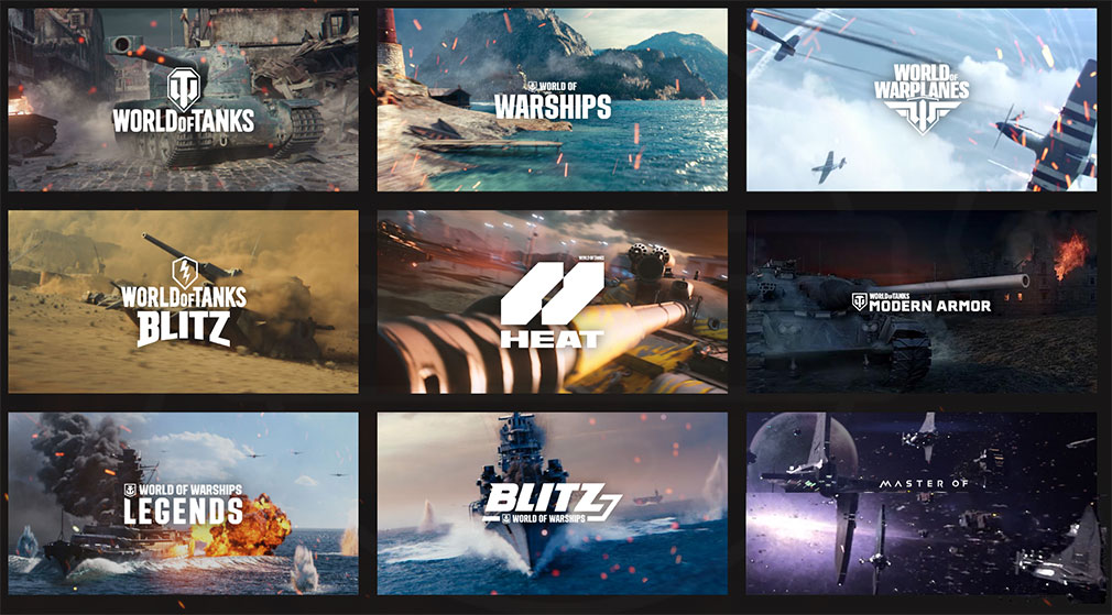 Wargamingから出ているオンラインゲーム一覧スクリーンショット
